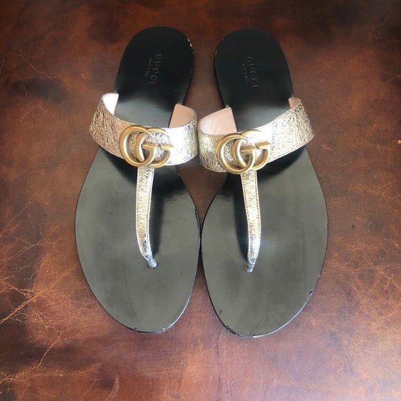 Gucci Shoes - Gold Gucci Sandals